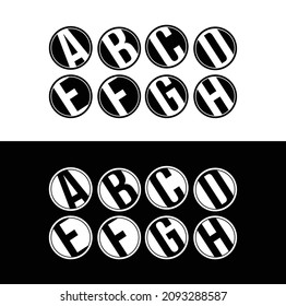 logo letter font a - h