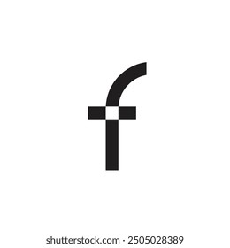 Logo-Buchstabe FT schwarzes Design auf weißem Hintergrund