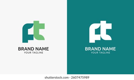 Logo letter FT, strong monogram letter ft logo design, tf logo vector