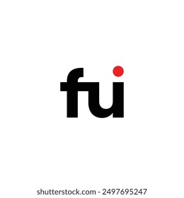 Logo letter FU or FUI black design minimalist with blank background
