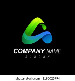 logo letter a , logo letter a with full color and a modern look + 
initial name icon