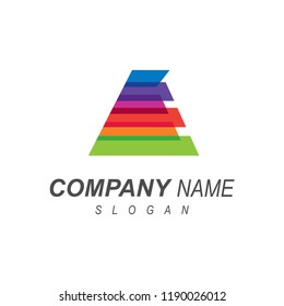 logo letter a , logo letter a with full color and a modern look + 
initial name icon, triangle symbol