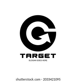 logo letter G and arrows. vector illustration of target circle and letter G. suitable for business initials logo G