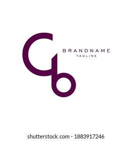 logo letter G and B. Minimalistic logo vector on white background