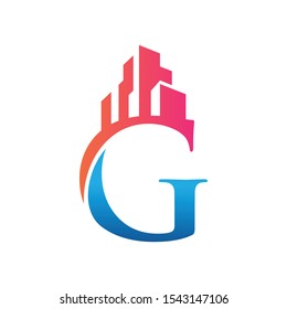 logo letter G Building vector