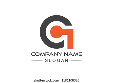 Logo Letter g circular line technology