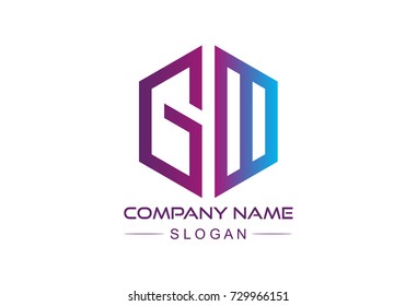 logo letter g and d hexagonal line