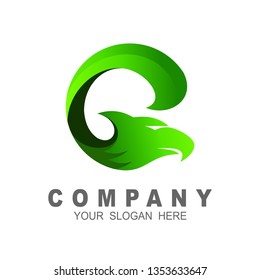 logo letter g with eagle design vector