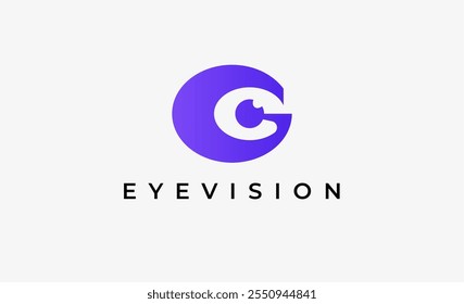 Letra G del logotipo y visión ocular. Digital, visual con concepto moderno y minimalista. Archivo editable.
