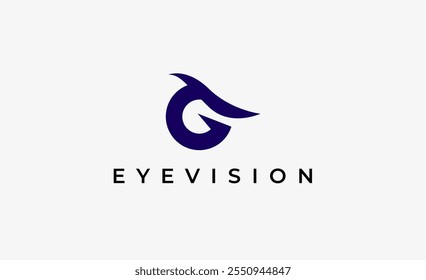 Logo Letter G and Eye Vision. Digital, visual with modern and minimalist concept. Editable file.