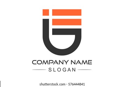 logo letter g and f flat