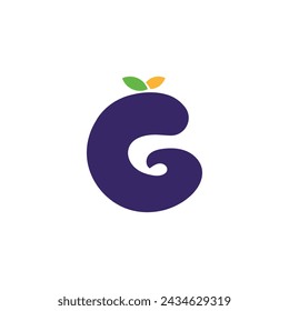 Logo letter G fruit grape with blank background