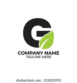Logo Letter G and Green Leaf good for logo gogreen or company logo vector illustration graphic