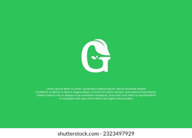Logo-Buchstabe g der grünen Blätternatur