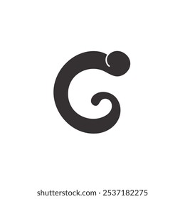 Logo letter G hair curl unique design with blank background