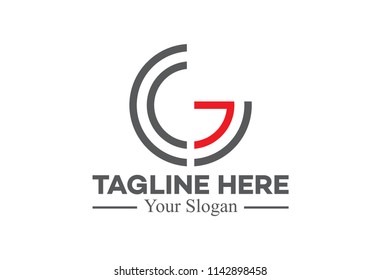 logo letter g half circle line