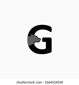 logo letter g with icon bear vector design