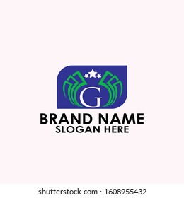logo letter g with icon payroll vector design