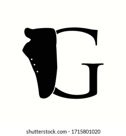 logo letter g with icon shoes man vector design