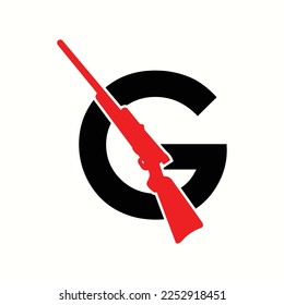 logo letter g with icon sniper vector design