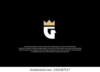 letra de logotipo g corona real