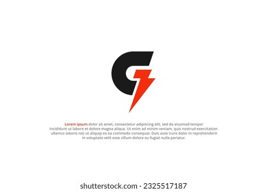 logo letter g lightning power flash sign