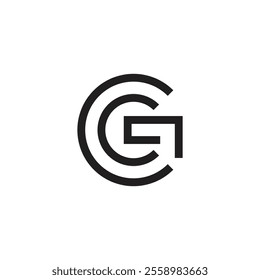 Logo letter G line stroke unique design with blank background