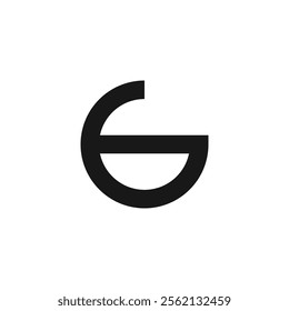 Logo letter G line stroke design minimalist with blank background