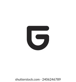 Letra de logotipo G líneas con fondo en blanco