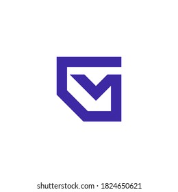 a logo of the letter g and the letter m which forms a letter envelope