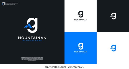 logo letter G and mountain with unique designs template