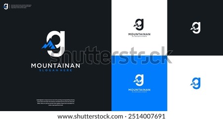 logo letter G and mountain with unique designs template