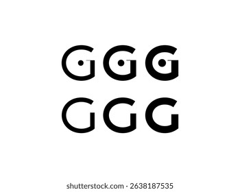 Logo letter G, new font alphabet, set of six different thicknesses (regular, bold, thick) for your brand name design, vector illustration 10 EPS