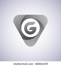 logo letter G rounded in the triangle shape, Vector design template elements for your application or company identity.