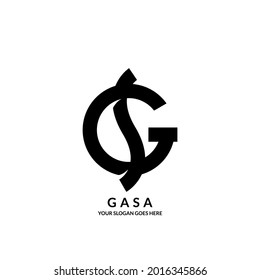 logo letter g and s with simple and luxurious monogram style