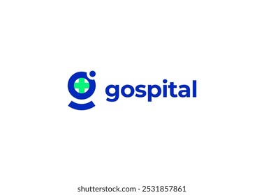 Logo letter G with symbol medical plus, Creative template for hospital and healthcare.