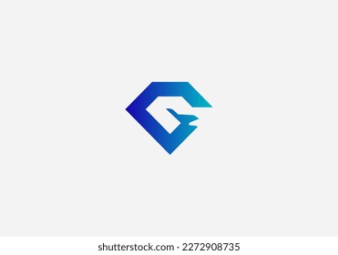 Logo Letter G and Travel and Jewelry, Diamond. Travel, Backpacker, Tour, Hidden Gem, Vacation, logo Unique, Modern, Minimalist. Business identity Vector Icon.