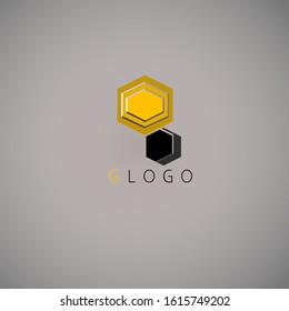 Logo Letter G vector template in Orange with Crystal design