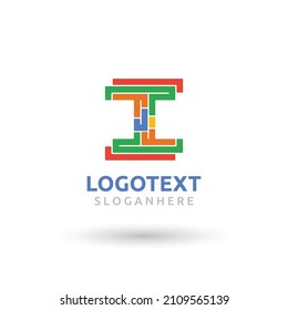 Logo de I, logotipo de la carta, logotipo geométrico