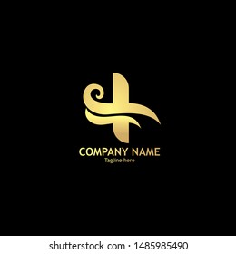 logo letter with gold design. eps 10