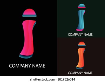 letra de logotipo I vector de color gradiente, Eps10.