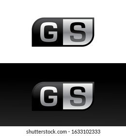 Logo letter GS with two different sides. Negative or black and white vector template design vector