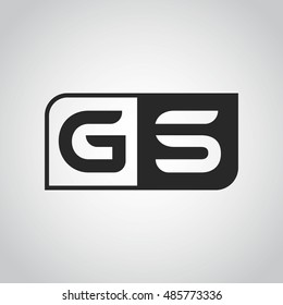 Logo letter GS with two different sides. Negative or black and white vector template design