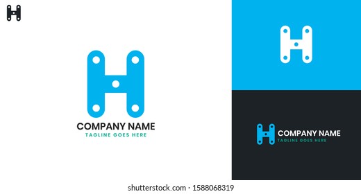 Logo letter H - All elements on this template are editable with vector software.
