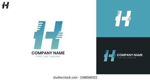 Logo letter H - All elements on this template are editable with vector software.