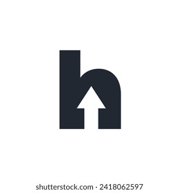 Logo letter H with arrow up design template element