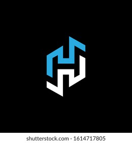Logo Letter H, Concept Letter H Monogram Design. Simple Initial H. H letter logo monogram, simple linear typography black and white emblem