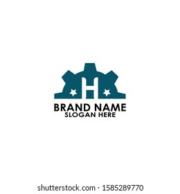 logo letter h contruction vector design