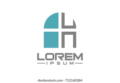 logo letter h flat architecture icon