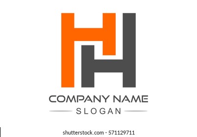 logo letter h flat line ribbon
